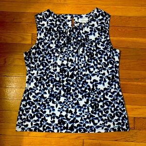 Calvin Klein blue black & white tankless blouse. New with tags.